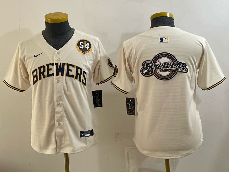 Youth 2026 Milwaukee Brewers blank cream Game Nike MLB Jersey 0915008